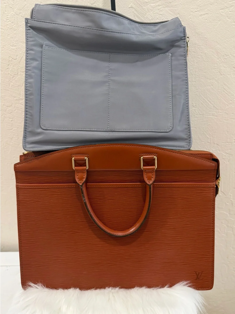 Louis Vuitton Riviera Epi leather brown briefcase